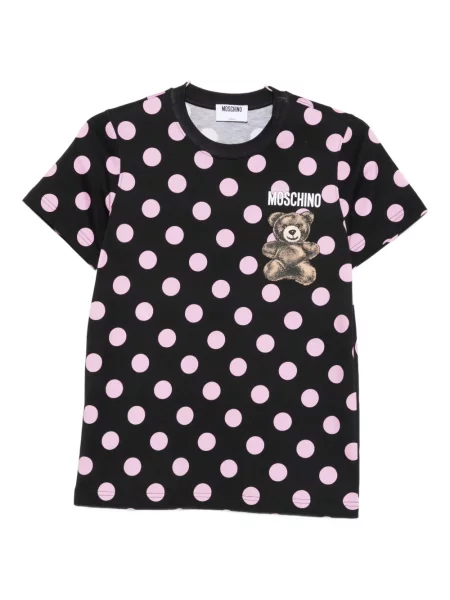 Tricou Moschino cu buline cu imagine teddy negru