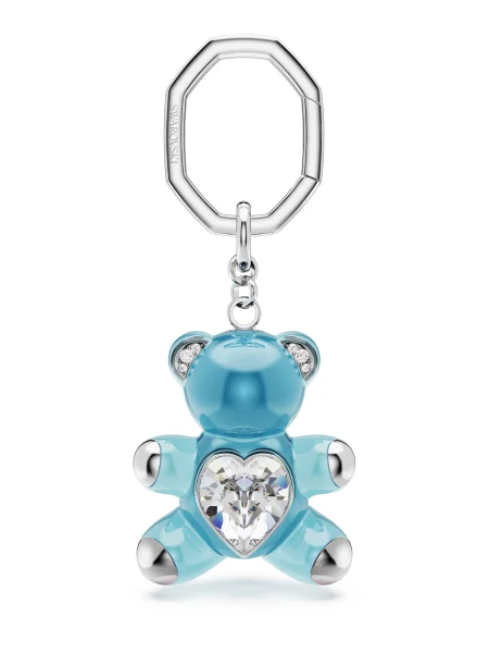 Swarovski Prívesky na kľúče / strieborná / priehľadná modrá
