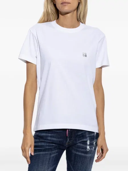 Tricou Dsquared2 cu aplicații alb