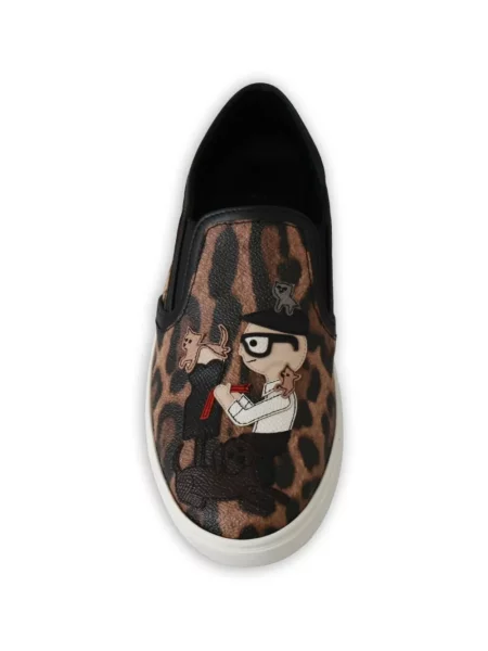 Leopárdmintás sneaker Dolce & Gabbana nyomtatás barna