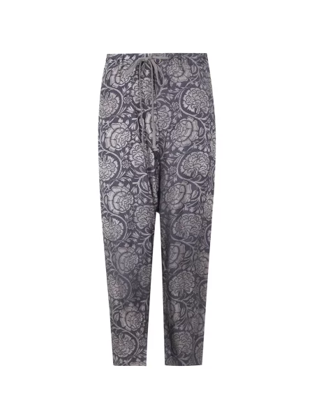 Pantaloni Uma Wang cu model floral cu imagine negru