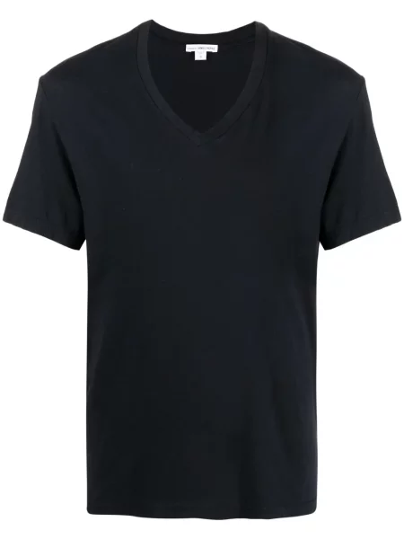 Tricou James Perse cu decolteu în V scurt albastru