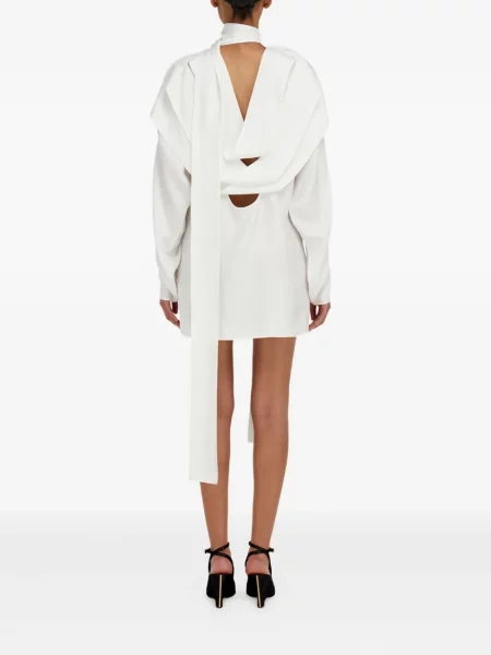 Rochie mini Ferragamo drapată alb