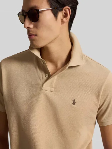 Koszulka polo o kroju regular fit z czystej bawełny Polo Ralph Lauren beżowa