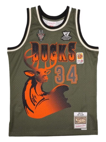 Cămașă Mitchell & Ness din jerseu verde