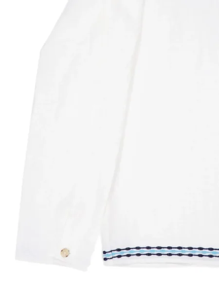 Риза Commas бродирана връзки бяло