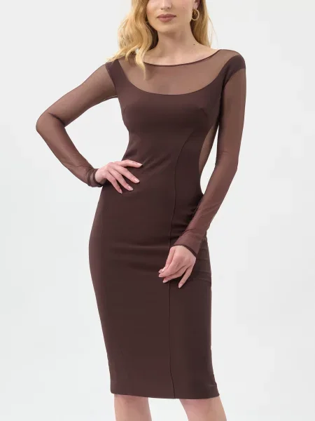 Сукня Elisabetta Franchi коричнева