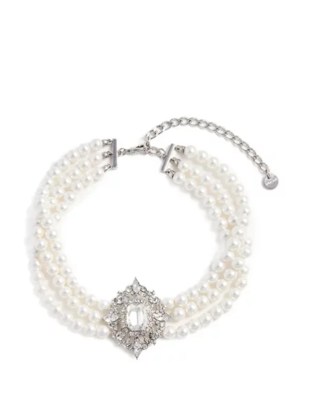 Colier Self-portrait cu perle argintiu