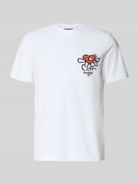 T-shirt o kroju regular fit z czystej bawełny Barbour biała