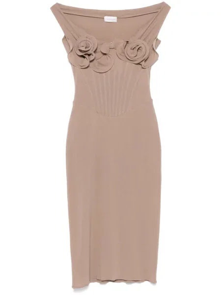 Sukienka midi Magda Butrym do kolan z gorsetem garniturowa różowa