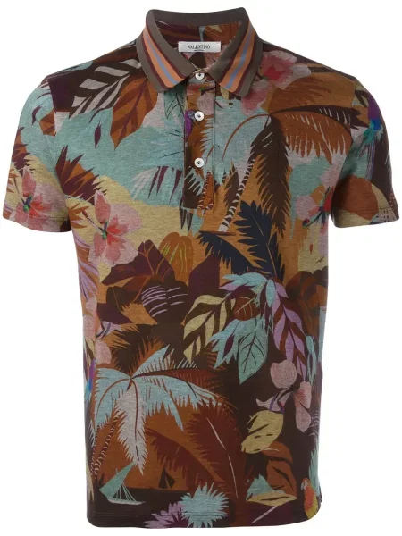 Polo Valentino Garavani cu imagine cu imprimeu tropical