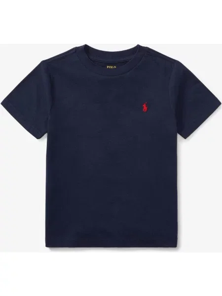 Koszulka Ralph Lauren Cotton Jersey Crewneck Granatowy Dziecięce 5 niebieska
