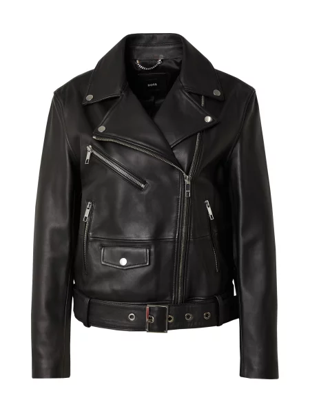 Usnjena jakna Boss črna