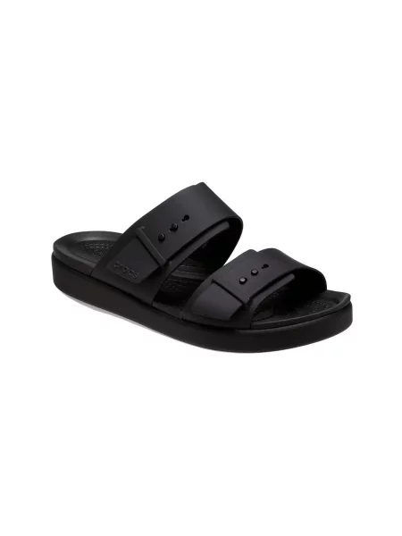 Papuci tip mules Crocs cu cataramă negru
