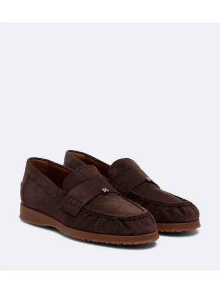 Pantofi loafer Hogan din piele de căprioară maro
