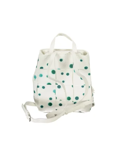 Lniany plecak Desigual w grochy biały