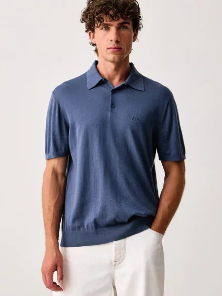 Armani Exchange polo swetrowe niebieska