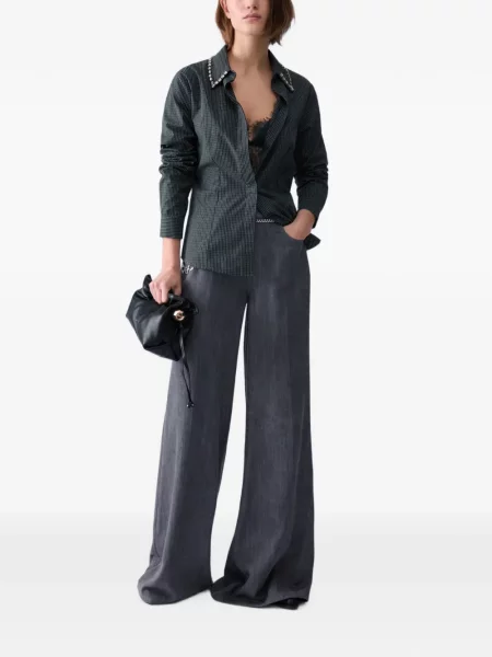 Cu centură pantaloni Liu Jo evazate gri