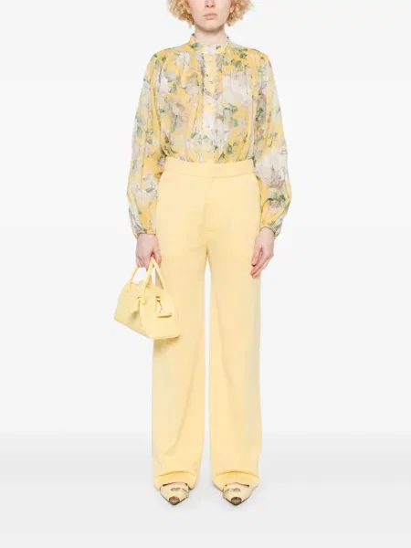 Pantaloni Forte_forte tricotate galben