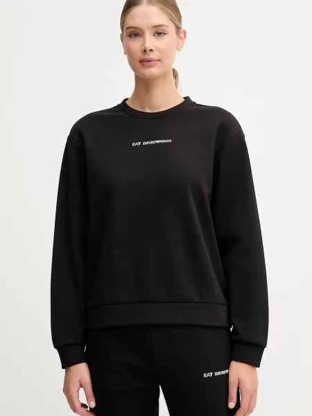 Emporio Armani bluză cu imprimeu negru