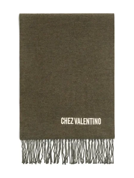 Fular Valentino Garavani cu broderie verde