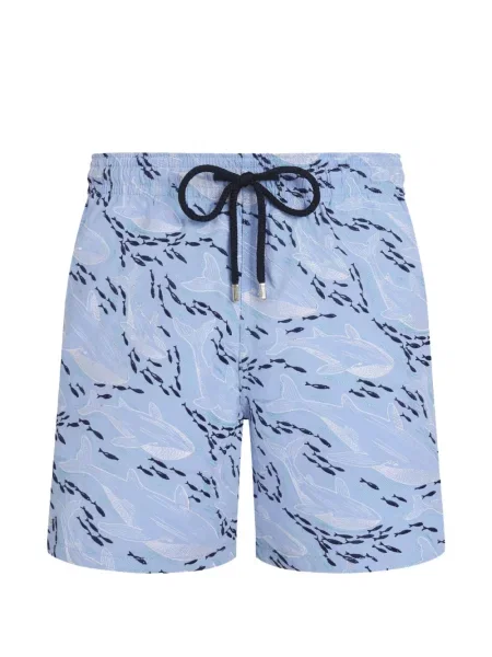 Slip de baie Vilebrequin cu broderie albastru