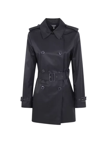 Cu centură trenci Lauren Ralph Lauren cu două rânduri de nasturi negru