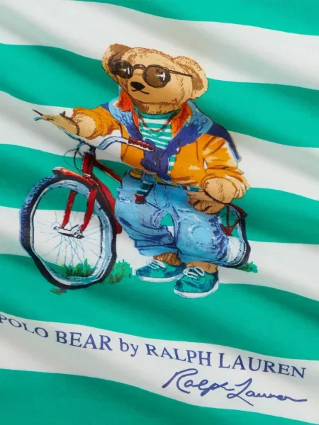 Ριγέ καμβάς κασκόλ Polo Ralph Lauren με κέντημα μπλε