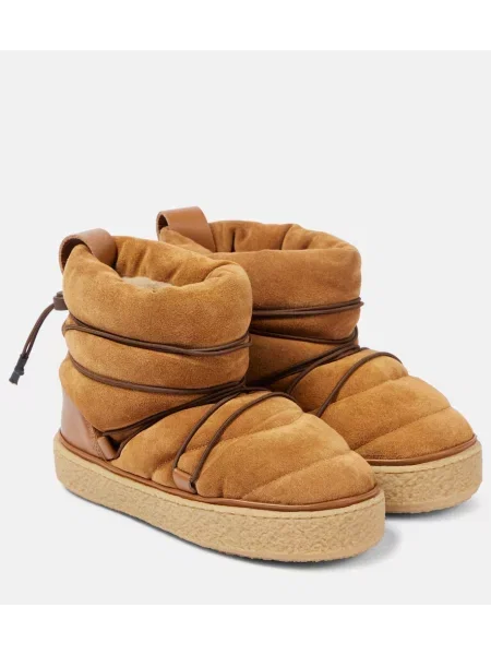 Semišové zkrácené polokozačky Isabel Marant hnědé