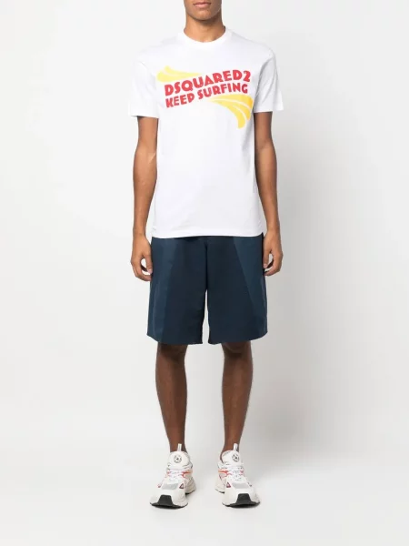 Tričko Dsquared2 s potiskem bílé