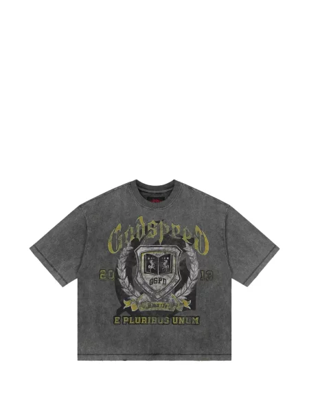 Tricou Godspeed cu imagine gri