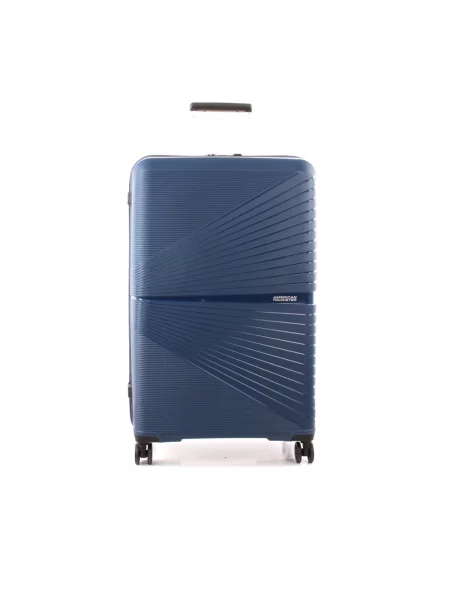 Lniana walizka American Tourister niebieska