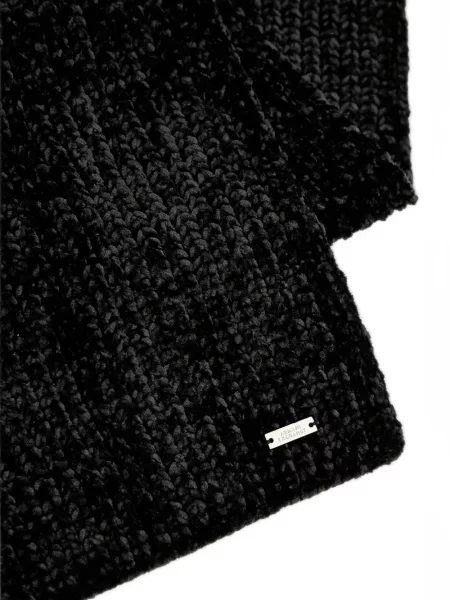 Fular Armani Exchange tricotate cu autograf negru
