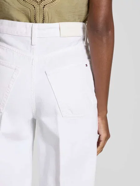 Jeansy z szeroką nogawką z czystej bawełny Tommy Hilfiger białe