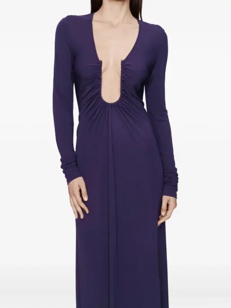 Rochie maxi Christopher Esber lungă de costum violet