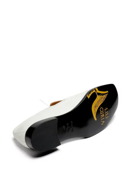 Šněrovací krajkové loafers Lili Curia s volány bílé