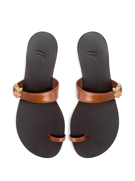 Sandale Giuseppe Zanotti fără toc maro