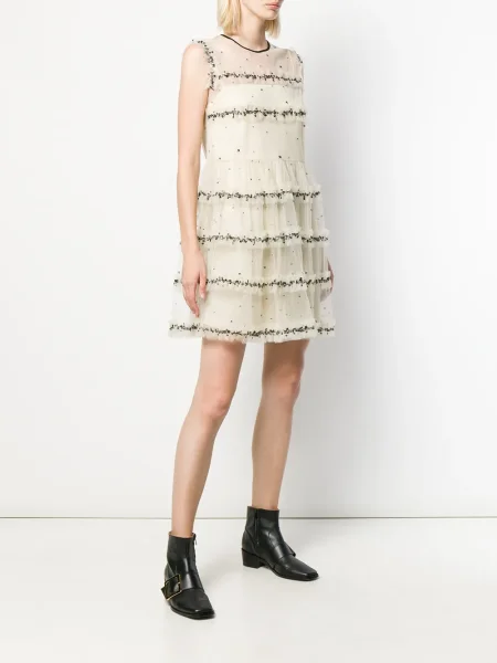 Rochie mini Red Valentino din tul de costum roșu