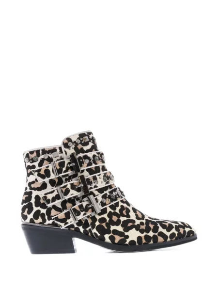 Cizme scurte Paris Punk cu imagine cu model leopard