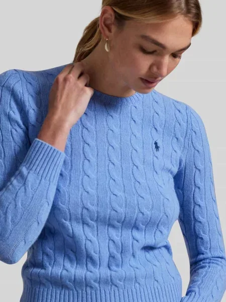 Sweter w kroju regular fit z mieszanki wełny i kaszmiru JULIANNA' Polo Ralph Lauren niebieski