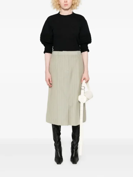 Top Jil Sander plisat negru