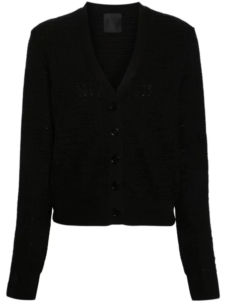 Cardigan Givenchy cu decolteu în V din jacard negru