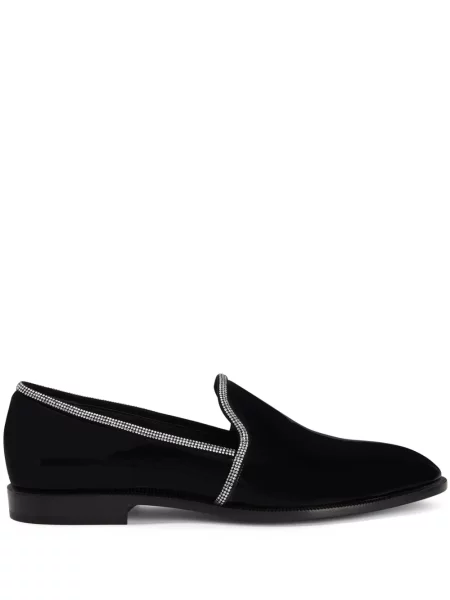 Pantofi loafer Giuseppe Zanotti din piele de cristal negru