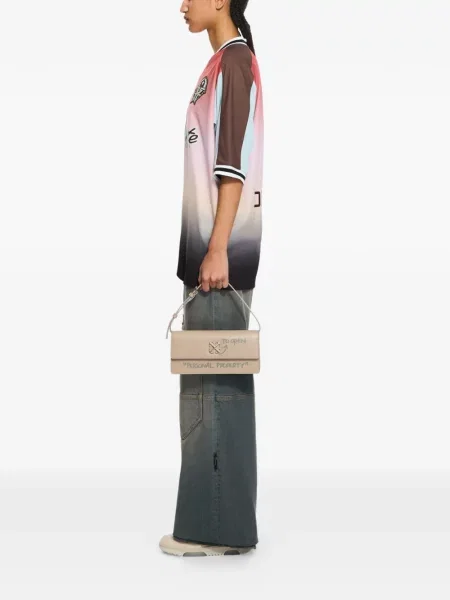 Geanta de piele Off-white din piele alb