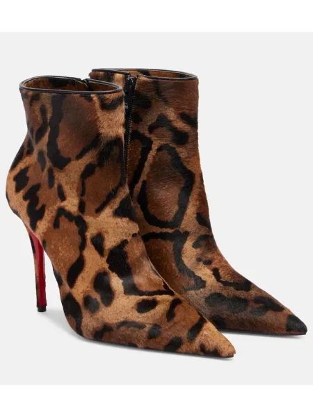 Cizme scurte Christian Louboutin maro