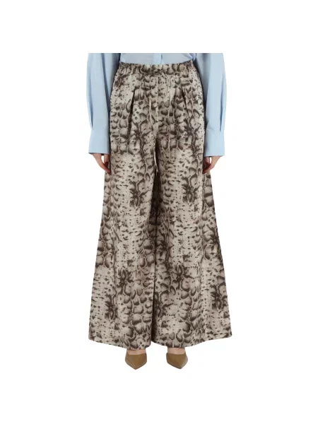 Pinko nohavice wide leg dámske béžová