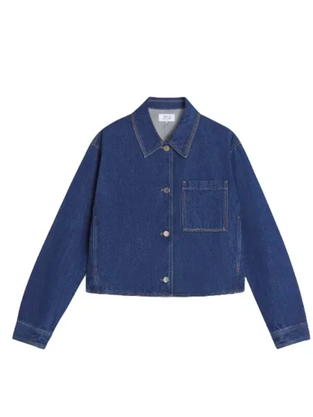 Kurtka Maison Kitsune o skróconej długości niebieska