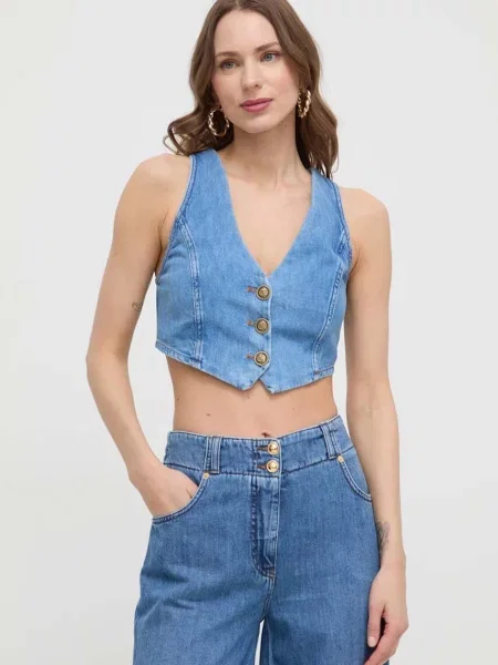 Twinset vesta jeans albastru