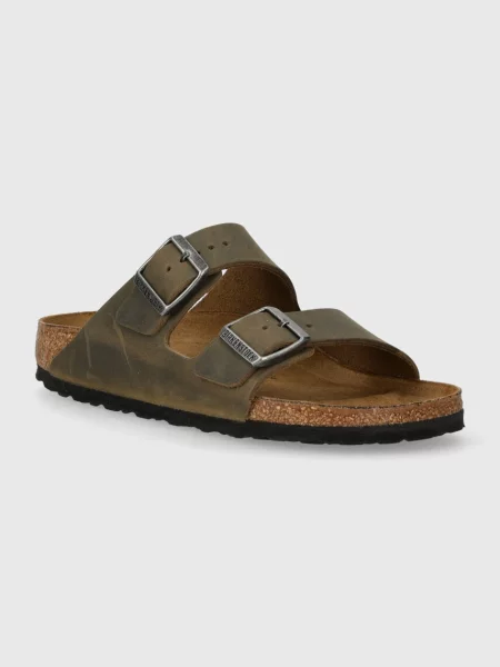 Birkenstock papuci din nubuc Arizona verde