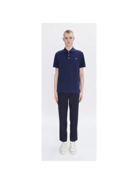Koszulka polo A.p.c. z logo niebieska